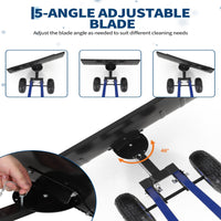 Garvee Snow Shovel with Wheels Heavy Duty Carbon Steel 29" Metal Blade Adjustable Handle & Angle Anti-Slip Pneumatic Wheels for Driveways Sidewalks