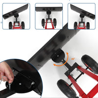 Garvee 29"Snow Pusher Shovel with Wheels,Heavy Duty Steel Snow Shovel with Wheels,Angled Blade Efficient Snow Removal With5-Position Angled Blade & Adjustable Handle for Doorway, Sidewalk