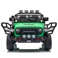 Garvee 24V Ride on Toys for Big Kids, 2-Seater Electric Ride on Car Truck with Remote Control, Four-Wheel Shock Absorbers, 4 Mph Max Speed, Music, LED Lights for Boys Girls, Green