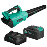 Garvee Leaf Blower Cordless Brushless- 20V Electric Leaf Blower 700CFM & 2 Speed Modes with Charger, 1*4.0Ah Battery Powered for Lawn Care - Green & Black