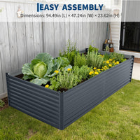 Garvee Galvanized Raised Garden Bed Kit with Cover - Extra Deep Metal Planter, Reinforced Structure, Easy Assembly, Weather-Resistant Steel, Efficient Drainage, Outdoor Vegetable Gardening