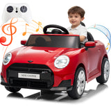 Garvee 12V BMW Mini Cooper Licensed Electric Ride-on Car for Kid, Powered by 4.5Ah Battery, Includes Positive Energy Charger, Wheels, Remote Control with Factory-Paired Code - Red