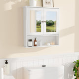 Garvee Bathroom Wall Mirror Cabinet with Adjustable Shelves, White - White