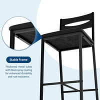 Garvee Modern Marble Finish Bar Table and Chairs Set with 2 PU Padded Stools, Flip Top Extension and Storage Shelves, for Small Kitchen and Apartment, Black