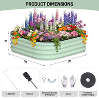Garvee 3' X 3' X 1' Galvanized Raised Garden Bed, 2Pcs Raised Garden Beds Outdoor, Squircle Planter Raised Beds with Gloves and Rubber Edge Trim for Vegetables, Flowers and Herbs