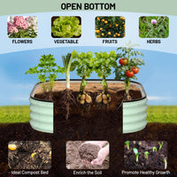 Garvee 3' X 3' X 1' Galvanized Raised Garden Bed, 2Pcs Raised Garden Beds Outdoor, Squircle Planter Raised Beds with Gloves and Rubber Edge Trim for Vegetables, Flowers and Herbs