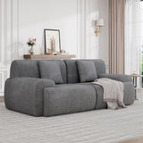 Garvee Boneless Loveseat Couch, Cloud Sofa with Corduroy  Fabric, Deep Seat Modular Couch for Living Room Bedroom, Small Space Couches for Living Room,Grey - Gray