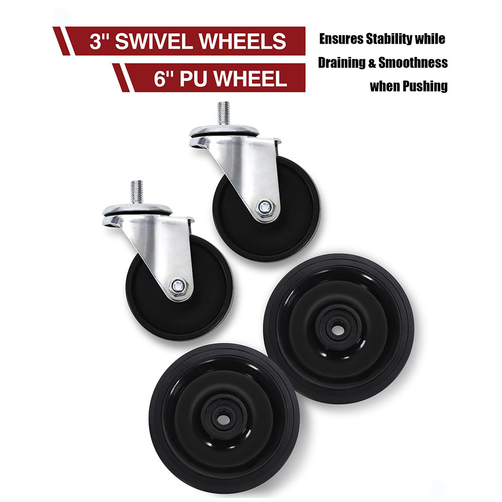 Garvee 17 Gal Electric Oil Drain with 110V Pump & 8 Ft Hose,Low Profile & T Folding Handle Oil Drain Cart for Truck Cars SUVs