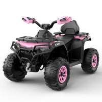 Garvee 12V Electric Ride On Car for Kids 3-8 Years, 2 * 45W Motor, Remote Control, LED Lights, Music Player & Emergency Brake, Battery Powered Cars for Toddlers & Big Kids - Pink