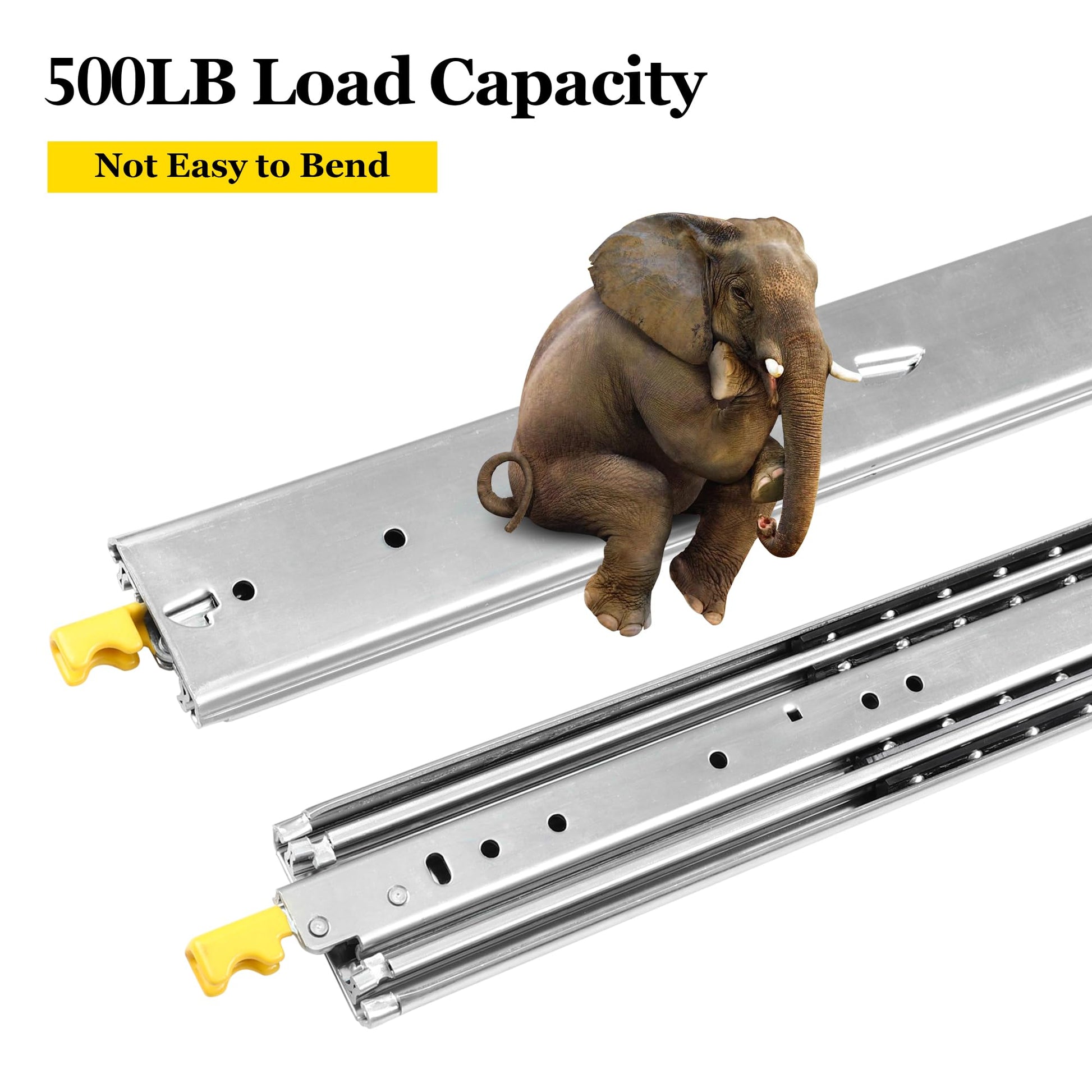 Heavy Duty 500 Lbs Load 3-Fold Slides with Lock - Full Extension - GARVEE