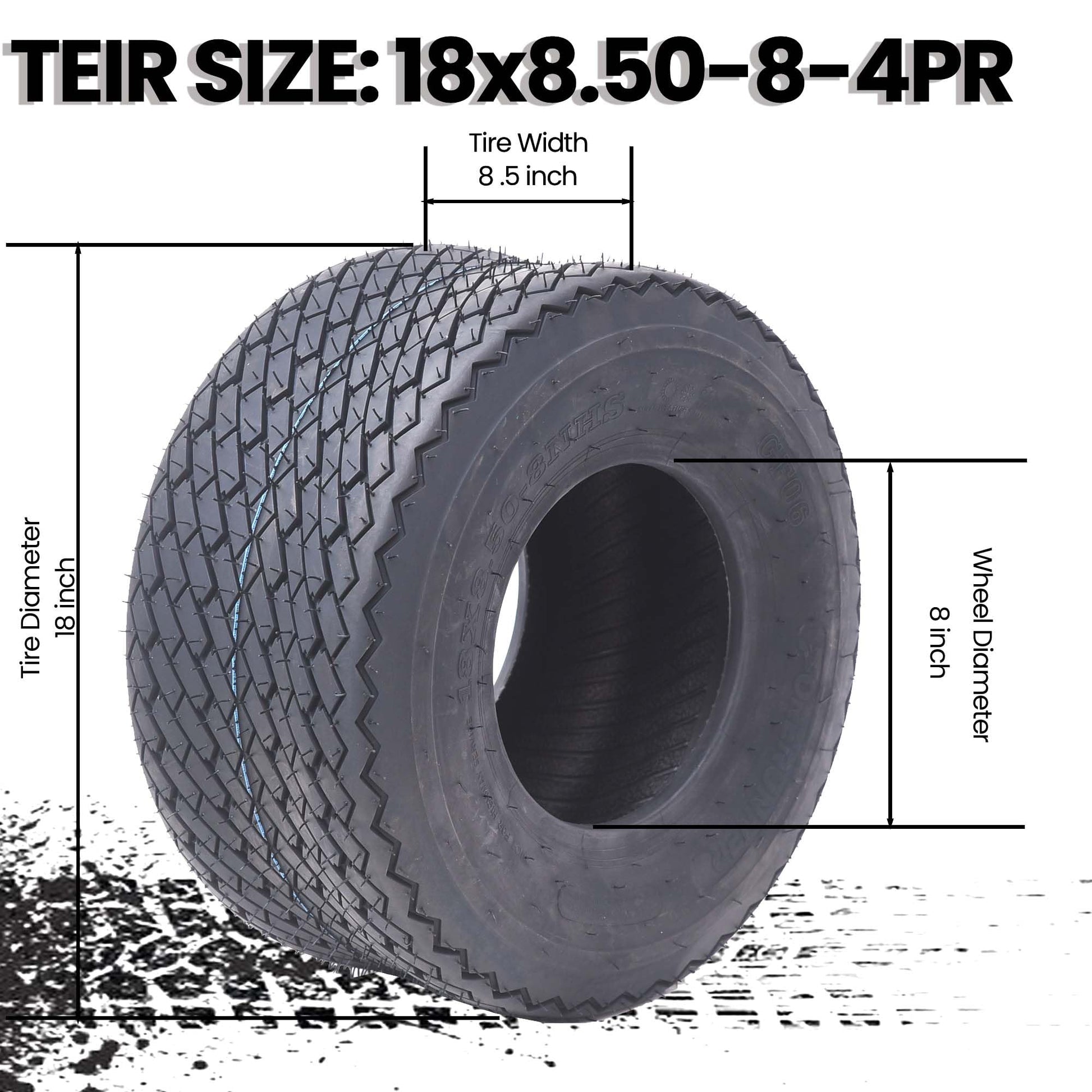 Lawn Mower Tires Turf Tires 20x8.00-8 4PR for Golf Cart Tires, Garden Tractor Riding Mower Tubeless Set of 2