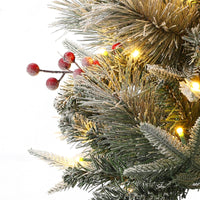 Garvee 4.5ft Christmas Tree, Pre-Lit Artificial Christmas Tree with Snowflake Base, 200 LEDs & 8 Lighting Modes, Prelit Xmas Pine Tree Christmas Decoration for Yard, Home, Office, Entrances