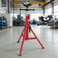 Garvee V-Head Pipe Jack Stand - 28-52 Inch Adjustable Height, Heavy-Duty 2500 lb Capacity with 4-Ball Transfer and Portable Folding Legs