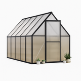 Garvee 6'x11' Aluminum-Framed Polycarbonate Greenhouse, Heavy Duty Polycarbonate Greenhouse With Quick Setup Structure and Roof Vent, Large Enhanced Aluminum GreenhouseKit for Outdoors - Black