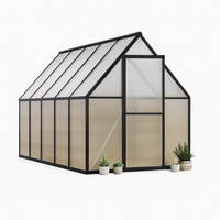 Garvee 6'x11' Aluminum-Framed Polycarbonate Greenhouse, Heavy Duty Polycarbonate Greenhouse With Quick Setup Structure and Roof Vent, Large Enhanced Aluminum GreenhouseKit for Outdoors
