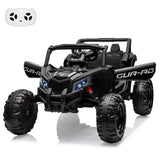 Garvee Ride - P Series: 24V Ride-On UTV: Remote Control, 200W Motor, Spring Suspension, Music, LED Lights, for Boys & Girls - Black - Black