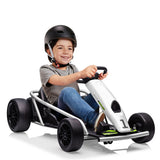 Garvee Ride G Series 24V Go Kart for Kids 8-12, 300W*2 Motors, 9Ah Battery, 8MPH Speed, Music, Horn, 175lbs Max Load - White - White