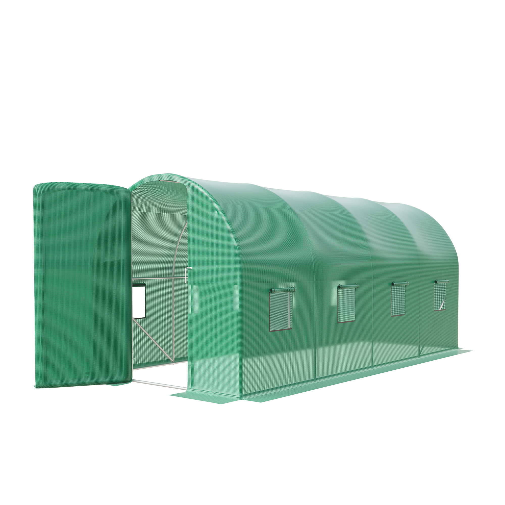 Garvee Walk-in Greenhouse Tunnel 15x6.5x6.5ft,Galvanized Steel Tunnel Greenhouse with Doors and Window,Garden Hot House for Home Gardening Seed Germination