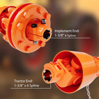 Garvee 43"-57" PTO Shaft, 1-3/8" PTO Drive Shaft, 6 Spline Both Ends PTO Driveline Shaft, Series 4 Tractor PTO Shaft w/Slip Clutch for Bush Hog, Finish Mower