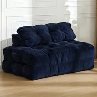 Garvee Folding Sofa Bed, 3-in-1 Convertible Sleeper Chair with Pillow, Double Futon Couch Bed with Back Support, Portable Fold Out Chair Bed Comfy Floor Sofa Lounge for Living Room Bedroom, Navy Blue