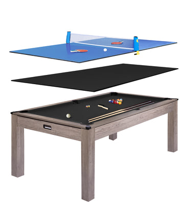 Garvee Versatile 3-in-1 Sports Fan Billiards Table – Multi-Function Game Table for Enthusiasts, Black Finish, Ideal for Game Rooms and Recreation