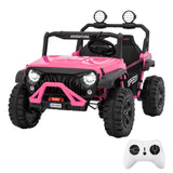 Garvee Ride P Series 24V Kids Toddler Ride On Truck 4WD 3 Speeds Large 7AH Battery Bluetooth MP3 Parent Safety Brake Red Outdoor Play - Pink - Pink