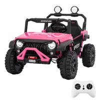 Garvee Ride P Series 24V Kids Toddler Ride On Truck 4WD 3 Speeds Large 7AH Battery EVA Tires Bluetooth MP3 Parent Safety Brake Red Outdoor Play - Pink