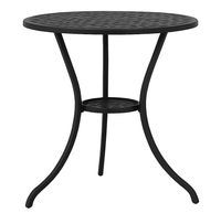 Garvee 24" Patio Bistro Table with 1.57" Umbrella Hole, Outdoor Cast Aluminum Round Side Table, Weather Resistant Antique Design Coffee Table for Balcony Backyard Porch and Garden, Black
