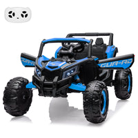 Garvee Ride - P Series: 24V Ride-On UTV: Remote Control, 200W Motor, Spring Suspension, Music, LED Lights, for Boys & Girls - Blue