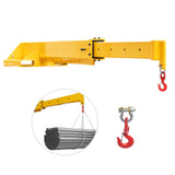 Garvee 6000Lbs Heavy-Duty Forklift Jib Crane – Manual Telescoping (83"-149") with 2 Hooks for Warehouse & Factory Use - Yellow