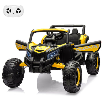 Garvee Ride - P Series: 24V Ride-On UTV: Remote Control, 200W Motor, Spring Suspension, Music, LED Lights, for Boys & Girls - Yellow