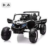 Garvee Ride - P Series: 24V Ride-On UTV, 200W Motor, Remote Control, Spring Suspension, Music, LED Lights, Electric Car for Boys Girls, Outdoor Adventure Toy White