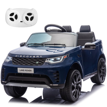 Garvee Ride P Series 12V Kids Ride On Car Land Rover Style Dual Motors 3 Speed Modes 4.5Ah Battery Safety Seatbelt Remote Control Black Outdoor Play - Dark Blue