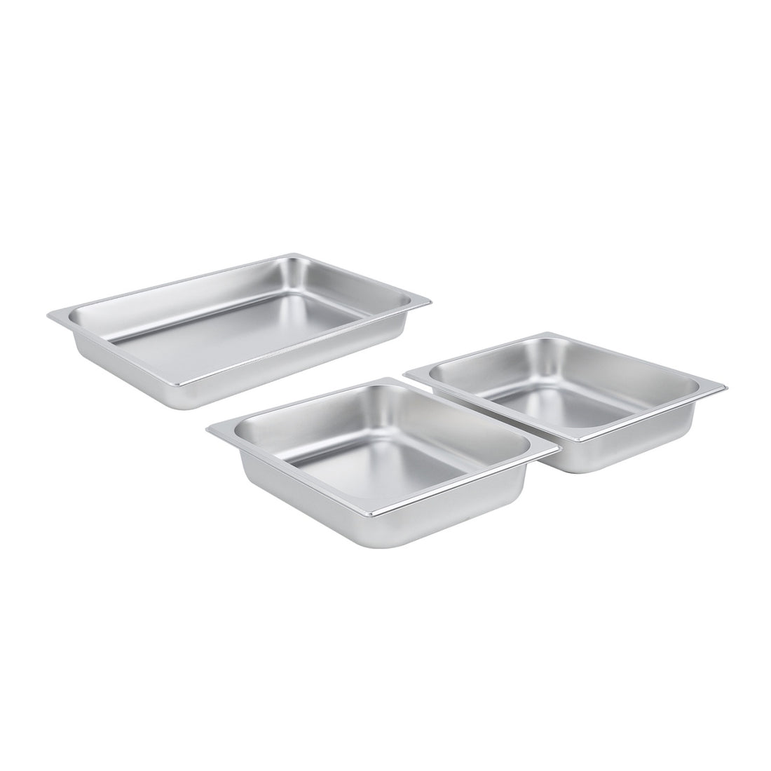 GARVEE 3 Pack Hotel Pans, 1x1/1+ 2x1/2Pan, Suitable for GARVEE Electric Chafing Dish, 0.8mm Thick Stainless Steel Steam Table Pan, 2.6-Inch Deep Commercial Table Pan, Catering Storage Food Pan, for Industrial & Scientific