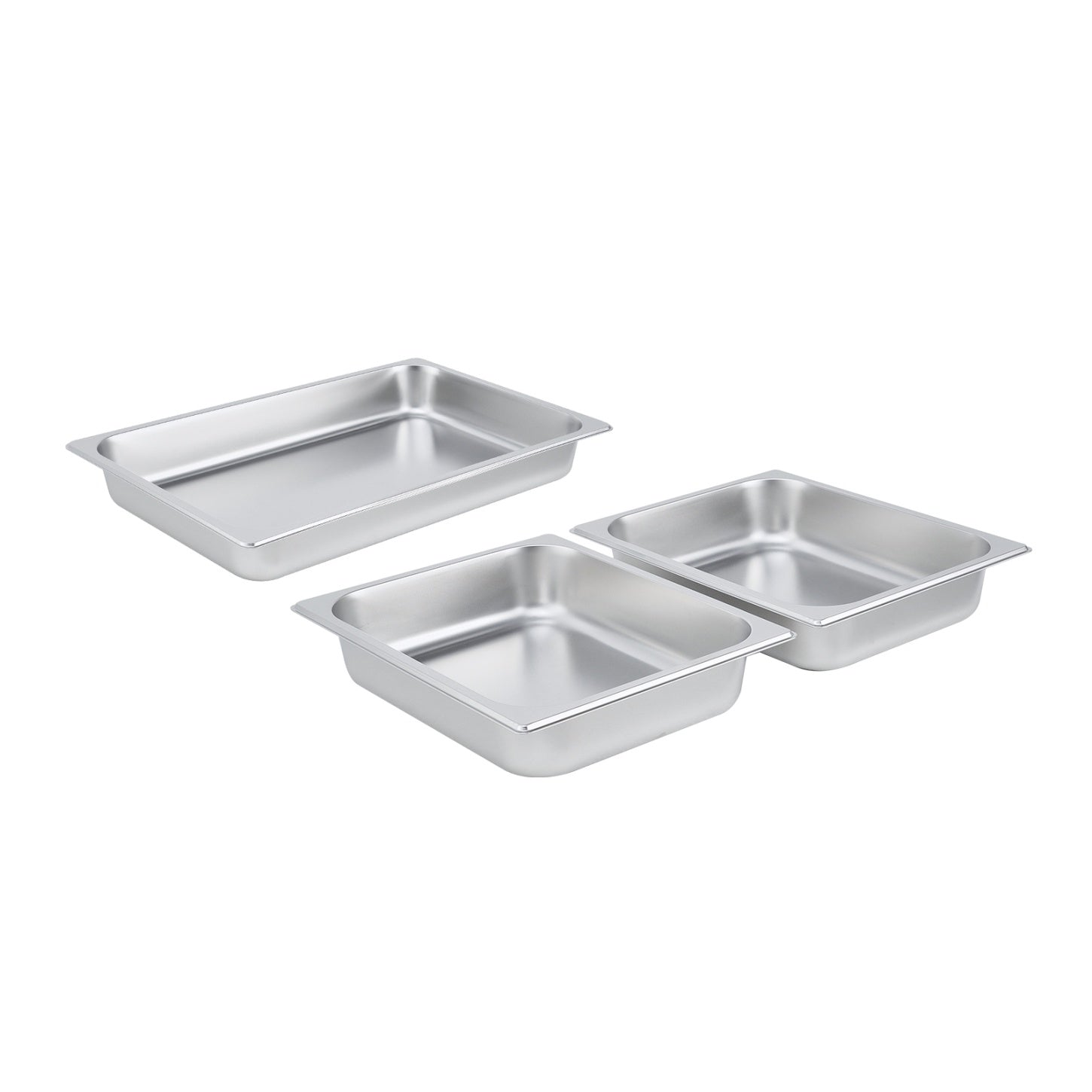 GARVEE 3 Pack Hotel Pans, 1x1/1+ 2x1/2Pan, Suitable for GARVEE Electric Chafing Dish, 0.8mm Thick Stainless Steel Steam Table Pan, 2.6-Inch Deep Commercial Table Pan, Catering Storage Food Pan, for Industrial & Scientific