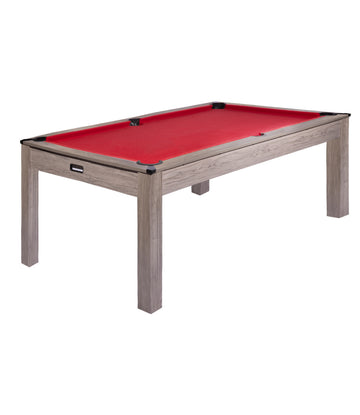 Garvee Classic 7 FT Sports Fan Pool Table – 84" Billiard Game Table with Rustic Grey Wood, Red Felt, For Home, Office, Game Room
