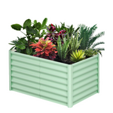Garvee 6' X 3' X 2' Galvanized Raised Garden Bed, Outdoor Rectangular Metal Planter for Vegetables, Flowers & Herbs, Green - Green