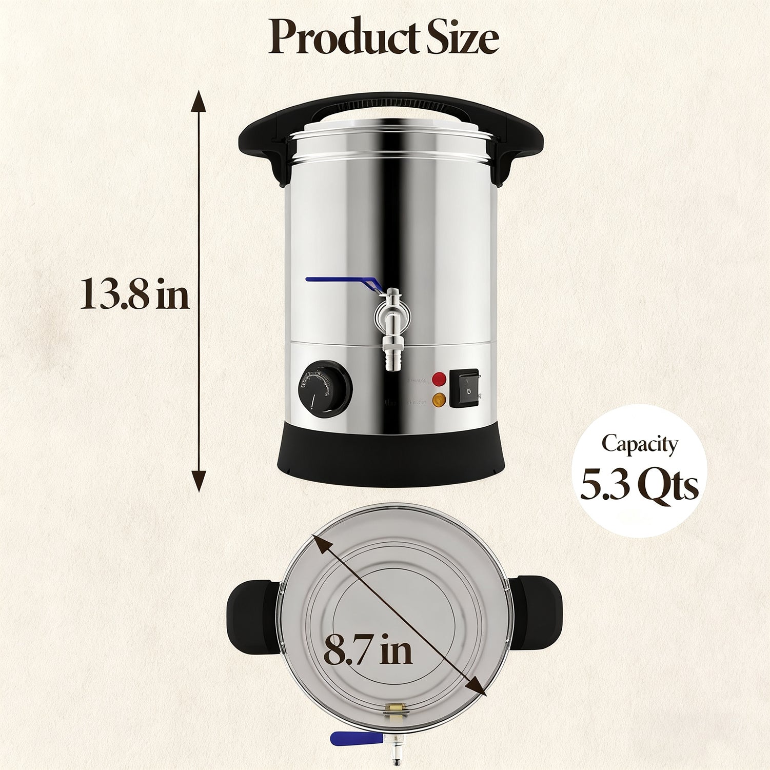 Garvee 5.3 Qts Electric Wax Melter with Temperature Control, Pour Spout, and Easy-Clean Feature for Candle Making, Ideal for Small-Scale Commercial or Home Use