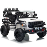 Garvee 24V Ride on Toys for Big Kids, 2-Seater Electric Ride on Car Truck with Remote Control, Four-Wheel Shock Absorbers, 4 Mph Max Speed, Music, LED Lights for Boys Girls, White - White