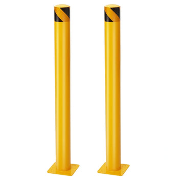 Garvee 2 Pack 36" Yellow Safety Bollards for Driveway & Parking