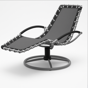 Garvee 360° Swivels Outdoor Chaise Lounge - Heavy-Duty Irons Frame Sunbathing Chair for Patio, Garden Use