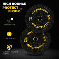 Garvee Pro 140LB Bumper Plate Set – 4 × 35LB Rubber Weight Plates, 2-Inch Steel Insert, Heavy-Duty & Quiet Drops – Ideal for Home or Commercial Gym