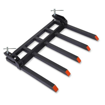 GARVEE 42" Clamp-On Debris Forks for Tractor Buckets, 2500 lb 5-Tine Steel Attachment with 21" Forks, Easy Bolt-On Loader Forks for Brush, Logs, Firewood & Yard Debris