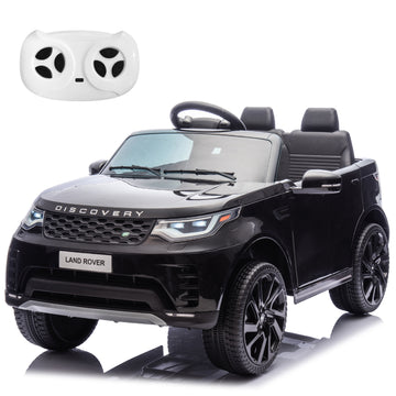 Garvee Ride P Series 12V Kids Ride On Car Land Rover Style Dual Motors 3 Speed Modes 4.5Ah Battery Safety Seatbelt Remote Control Black Outdoor Play - Black