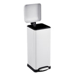 Garvee 8-Gallon Step-Open Trash Can with Soft-Close Lid, for Laundry Room，Home, Kitchen, Laundry Room, Office, Bedroom, Bathroom, with Removable Liner - White