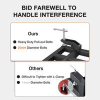 Garvee Heavy-Duty Clamp On Debris Forks for Tractor Bucket 58" 4000 Lbs Capacity Powder-Coated Alloy Steel Double Nut Construction Two Chain Holes for Farm, Warehouse, Construction