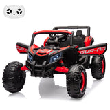Garvee Ride - P Series: 24V Ride-On UTV: Remote Control, 200W Motor, Spring Suspension, Music, LED Lights, for Boys & Girls - Red - Red