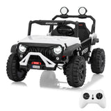 Garvee Ride P Series 24V Kids Toddler Ride On Truck 4WD 3 Speeds Large 7AH Battery Bluetooth MP3 Parent Safety Brake Red Outdoor Play - White - White