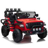 Garvee 24V Ride on Toys for Big Kids, 2-Seater Electric Ride on Car Truck with Remote Control, Four-Wheel Shock Absorbers, 4 Mph Max Speed, Music, LED Lights for Boys Girls, Red - Red