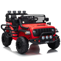 Garvee 24V Ride on Toys for Big Kids, 2-Seater Electric Ride on Car Truck with Remote Control, Four-Wheel Shock Absorbers, 4 Mph Max Speed, Music, LED Lights for Boys Girls, Red